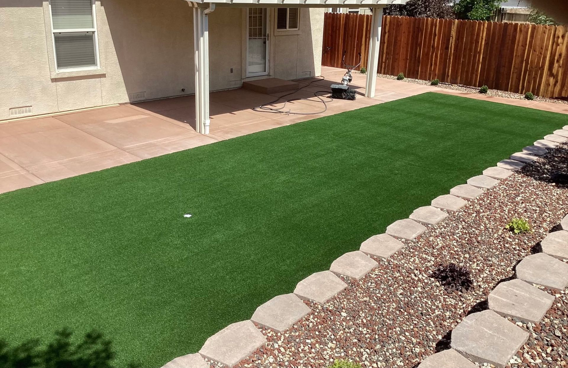 Turf Lawn & Stamped Patio